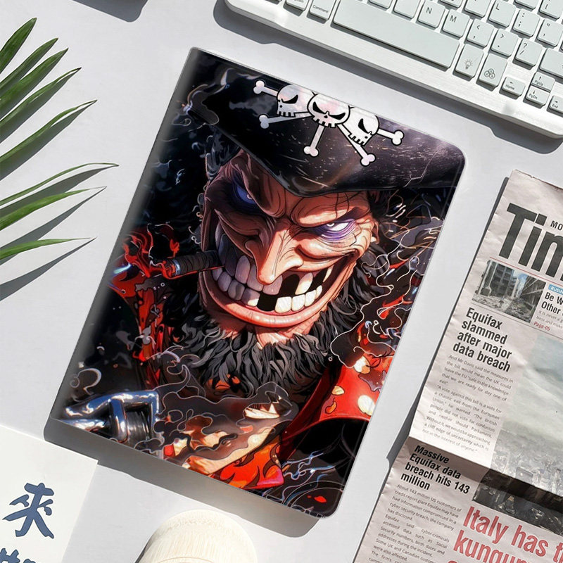 海贼王 黑胡子 动漫软胶周边平板皮套10.9适用ipad789保护壳pro10.5全包mini6软air2345蚕丝纹9.7寸华为