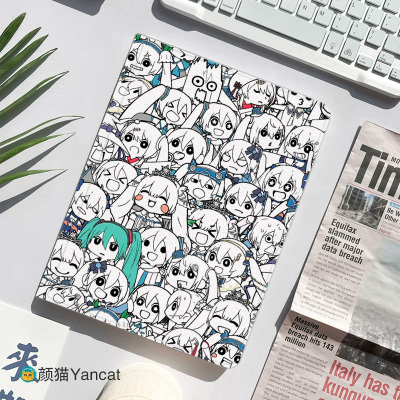 初音可爱卡通平板皮套11适用ipad789保护壳pro10.5全包mini6软air2345蚕丝纹9.7寸华为matepad10.8小米6男女