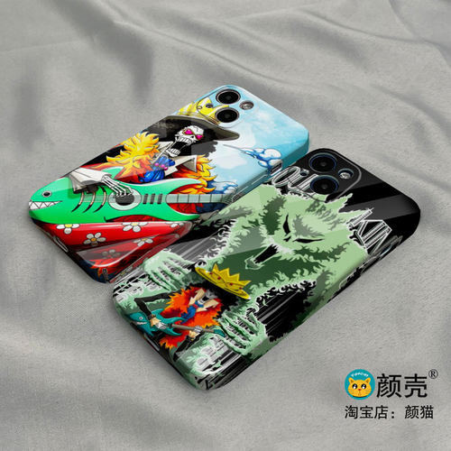 海贼王 布鲁克 12光面手机壳11适用XSMAX苹果XR保护套iPhone14菲林硬壳小米13PRO华为nova56789三星S22玻璃23