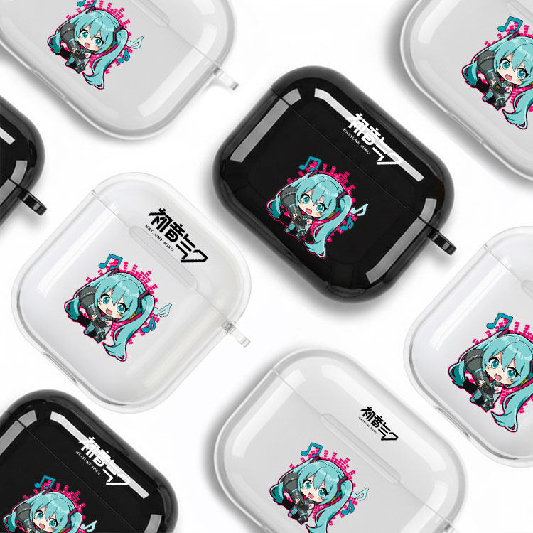可爱女孩初音耳机套适用Airpods保护壳苹果2无线蓝牙盒3代pro软硅胶4透明软全包分体式第一二三四代