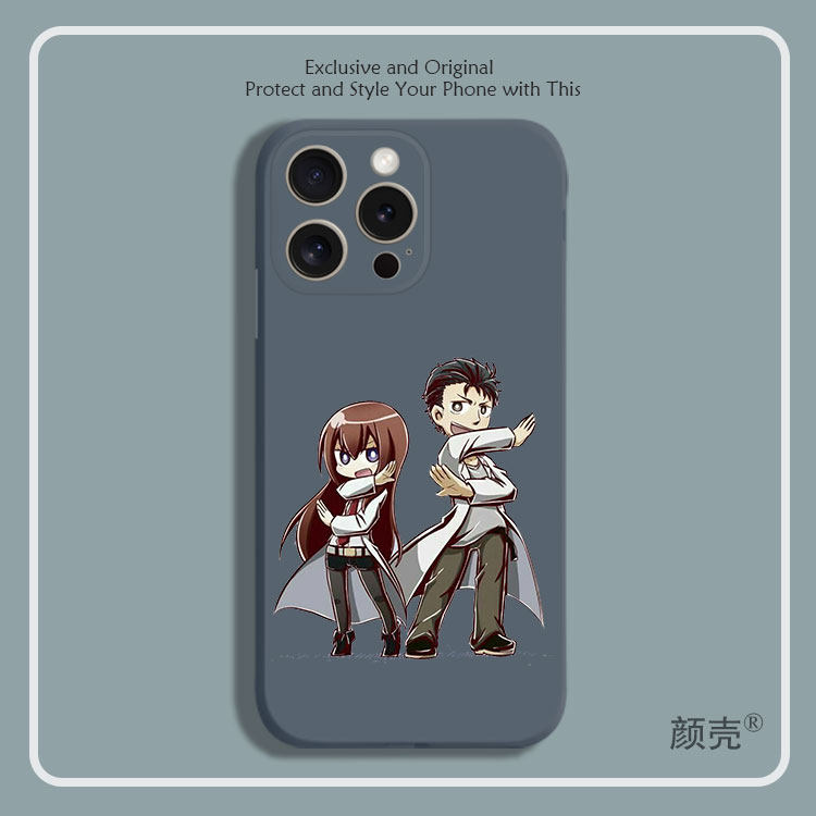 命运石之门Q版助手伦太郎8色液态硅胶12手机壳11适用14MAXR苹果15PRO红米K70一加小米13挂绳IQOO12华为全包软