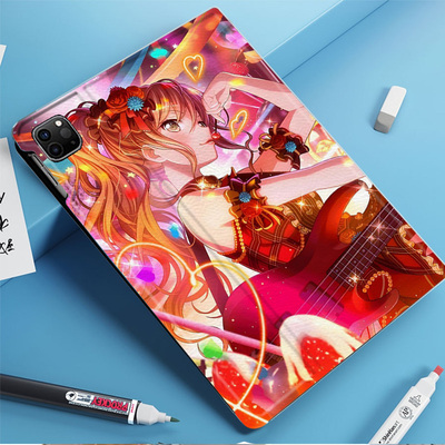 今井莉莎bangdream动漫Roselia乐队平板皮套适用ipad10保护壳pro13全包mini6软air56蚕丝纹10.9寸华为10.2