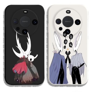 空洞骑士动漫游戏液态硅胶手机壳适用MATE60PRO华为NOVA12保护套P50黑白VIVOPPO小米14荣耀100苹果15 14 13软