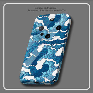 神奈川冲浪里浮世绘30光面手机壳40适用mate60pro华为nova11保护套P50三星S23ultra菲林小米13荣耀70苹果14硬