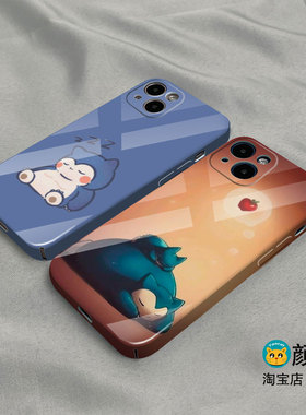 宠物小精灵 卡比兽 手机壳适用iphone14promax菲林678Plus全包边12苹果13硬壳14pro华为mate40玻璃P60小羊皮X