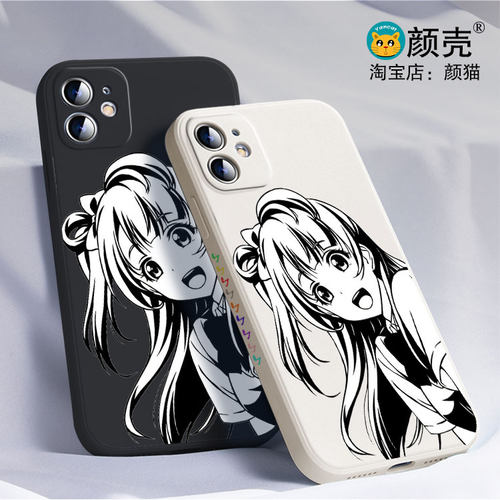 LOVE LIVE南小鸟黑白侧边11手机壳16适用iphone13PRO苹果15max红米K70一加ace3小米14液态IQOO12硅胶VIVO全包