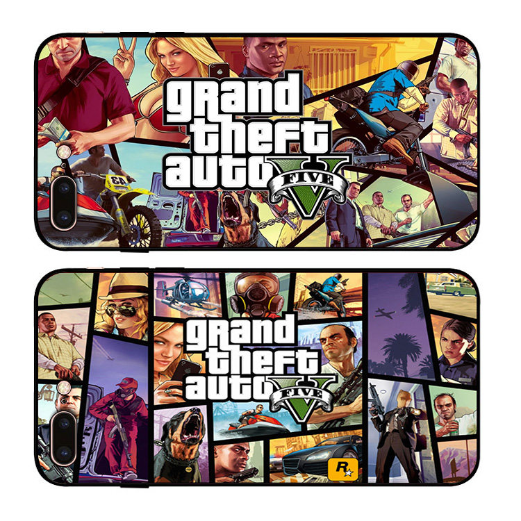 GTA5游戏周边手机壳适用6s苹果XSMAX防摔7/8plus磨砂iphoneXr软11