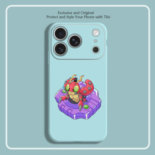 数码宝贝甲虫兽动漫周边8色液态硅胶12手机壳11适用14苹果15 16 17PROMAX红米K90全包软VIVO小米13挂绳IQOO