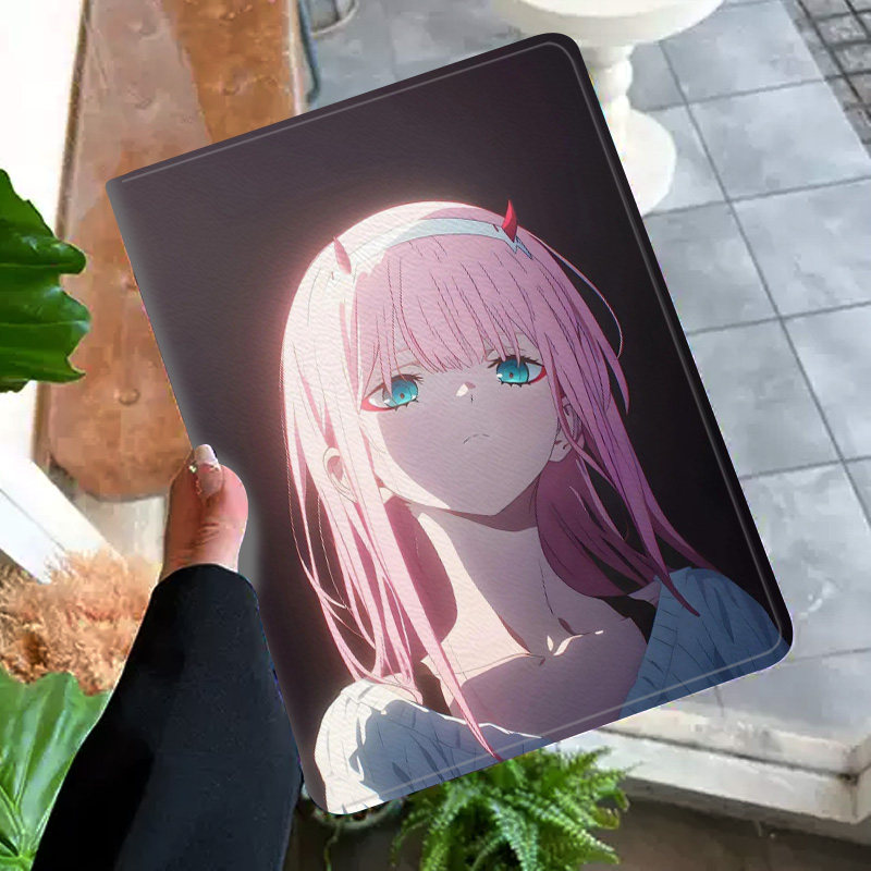 可爱女孩02 动漫平板皮套适用ipad10保护壳pro13全包mini6软air56蚕丝纹10.9寸华为10.2笔槽11.5s小米三星