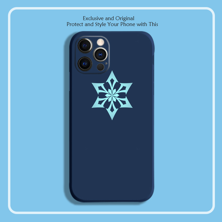 原神 冰元素 标志12色液态硅胶13手机壳11pro适用苹果vivoppo华为