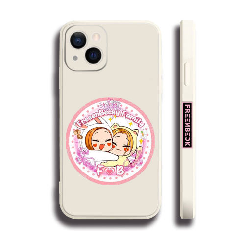 freenbecky粉红理论Q版黑白侧边11手机壳16适用iphone13PRO苹果15maxr红米K70一加ace3v小米14液态IQOO12硅胶