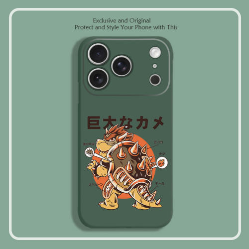 红韩怀旧复古动漫卡通日本创意8色液态硅胶12手机壳11适用14苹果15 16 17PROMAX红米K90全包软VIVO小米13