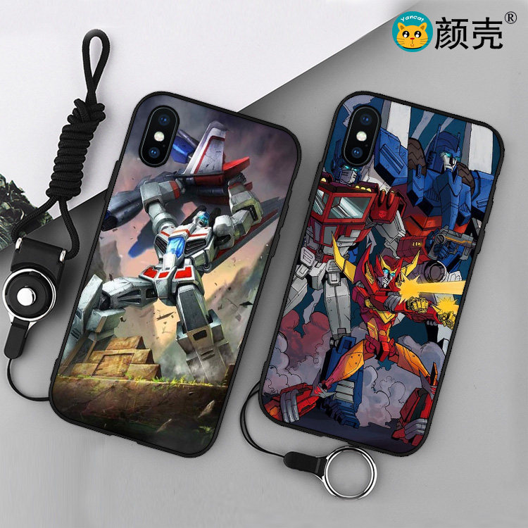 变形金刚/千斤顶13适用x手机壳8plus软磨砂iphone7擎天柱11挂绳12