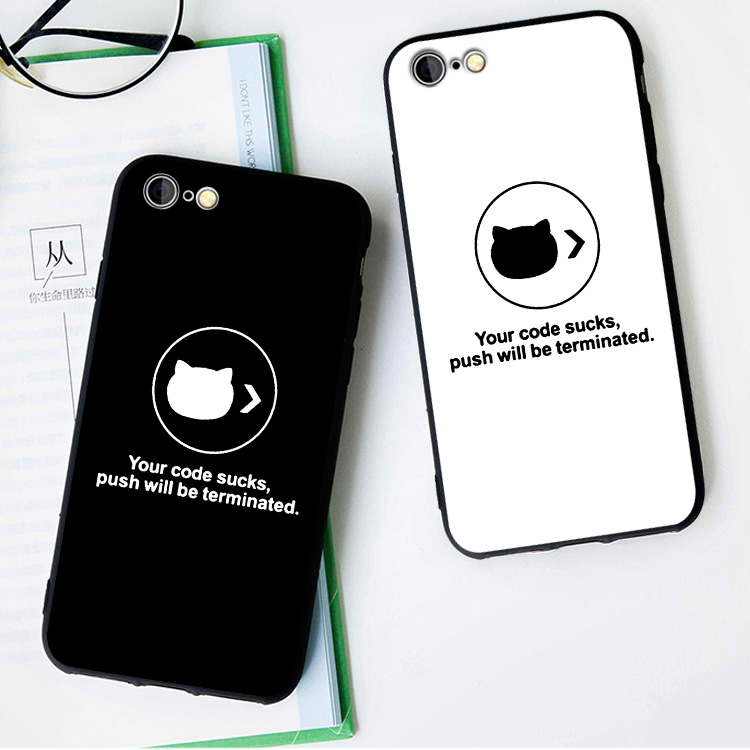 Github程序员6s适用x手机壳8plus磨砂iphone7防摔壳11挂绳6全包边