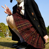 巴黎黄昏 原创JK制服红格大码 百褶裙miu系半身裙百搭jk学院风日系