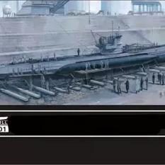 丹东网购 鹰翔 FH1101 1/700 VII B型潜艇 U-48 一条装+船坞场景