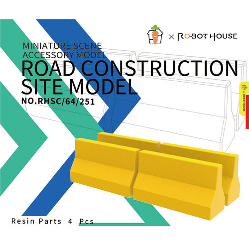RHSC64251 1/64  路障 模型车停车场路标模型场景 玩具