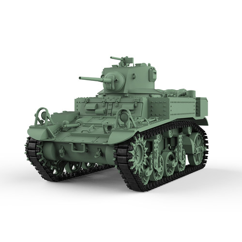 SS72505 1/72  军事模型 美国 M3A1 斯图亚特 轻型坦克 V2.0