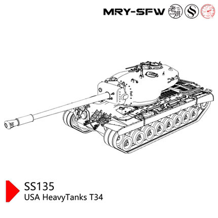 预售SS200135  1/200  美国 T34 重型坦克