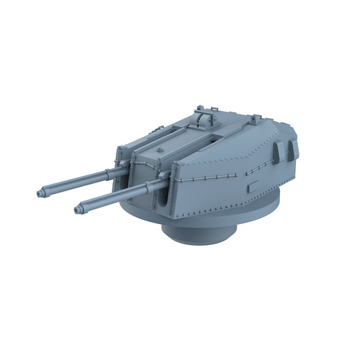 老姚手工坊  英国海军 Mark 6型 76mm/70 倍径 双联 副炮  3pcs