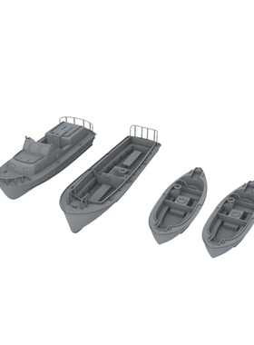 老姚手工坊  舰船模型升级件 美国海军 舰载小艇   4pcs
