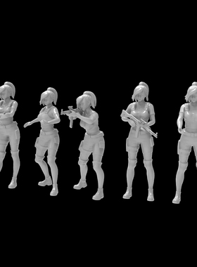 RHSP64009 1/64城市街道人物玩偶场景道具模型汽车模型立体模型