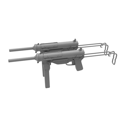 M3A1 冲锋枪 枪通用军事道具模型用于身体人物玩偶