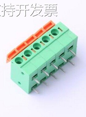 DB142R-5.08-5P-GN 弹簧式接线端子 1x5P 5.08mm 每排P数:5 排数: