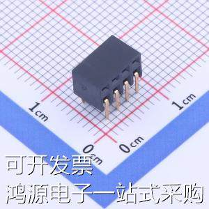 X4621FR-2x04-C48D26 排母 2.0mm 排母,塑高5.2mm,塑宽4.8mm,针长