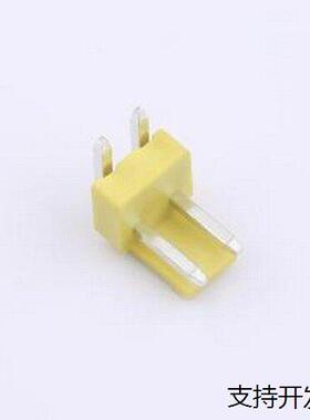 WF-1B396A2P-Y 线对板针座 间距2.0mm 弯插 黄色 1x2P 弯插,P=3.9
