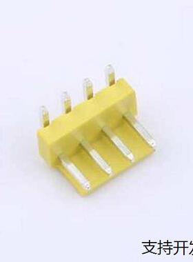WF-1B396A4P-Y 线对板针座 间距2.0mm 弯插 黄色 1x4P 弯插,P=3.9