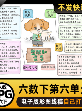 B953人教六年级数学下册第六单元整理与复习思维导图电子版素材