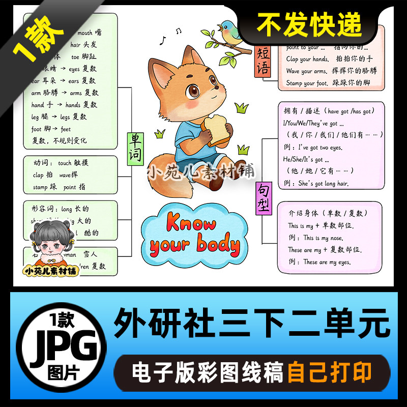 1324【外研社】三年级英语下册第二单元思维导图电子版