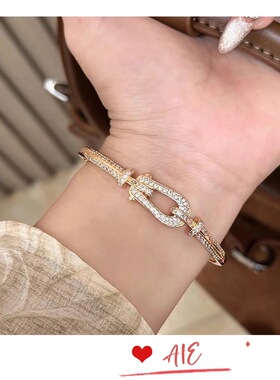 铜合金手镯马蹄扣手镯女款轻奢小众设计高级感