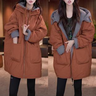 洋气宽松连帽棉服外套 保暖双面穿棉衣女秋冬新款 已出货 时尚