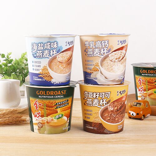 金味燕麦片原味即食速溶营养早餐海盐牛乳高钙代餐免煮小杯装35g