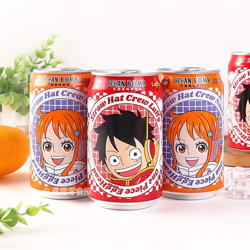 台湾Ocean bomb海贼王联名动漫收藏路飞娜美乳酸芒果碳酸饮料汽水