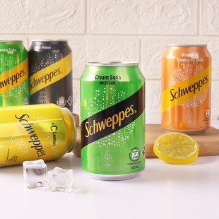 香港进口玉泉忌廉汽水330ml*6罐装碳酸饮料港版苏打水柠檬味汽水