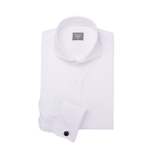 拜耳baaler时尚一字领法式袖口衬衫英伦商务长袖修身多色易打理