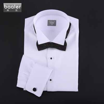 拜耳白色翼领晚礼服法式衬衫宴会