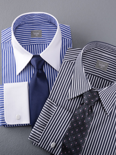 【长尖领】拜耳法式袖口白衬衫商务修身职业精英公务上班免烫个性