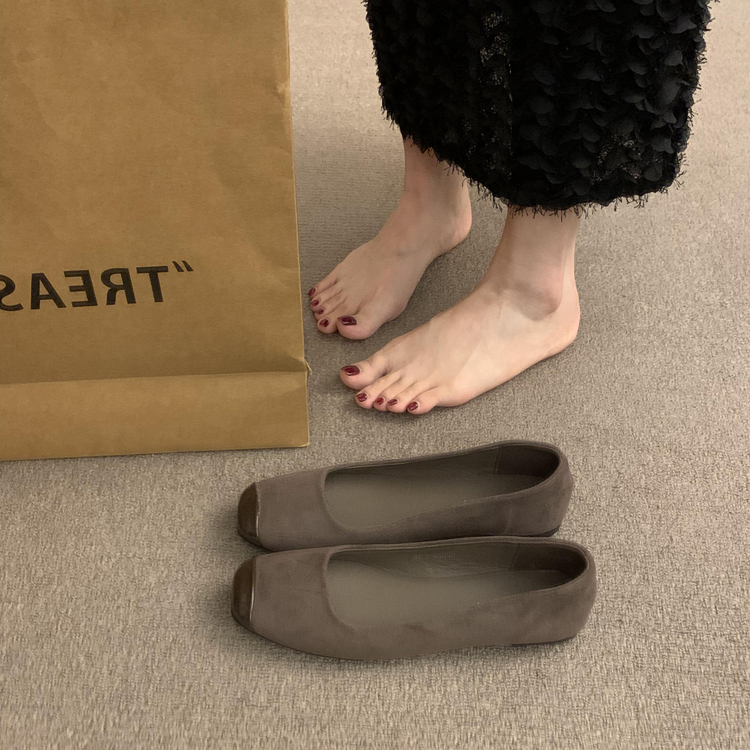 设计感平底瓢鞋黑色气质新中式单鞋豆豆鞋2025新款浅口法式女鞋子