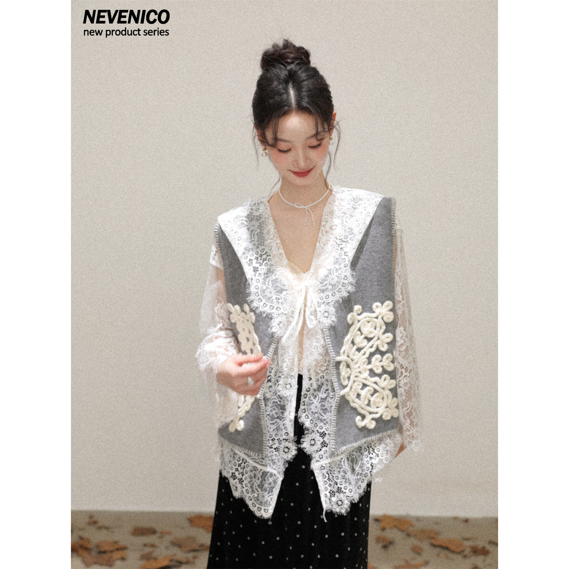 NEVENICO 刺绣花朵针织马甲女时尚短款无袖上衣,女装/女士精品,马夹,淘宝优惠券,粉丝福利购,淘宝优惠卷