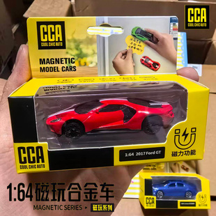CCA彩珀1:64磁吸宝马M4福特GT红色车模合金车玩具磁玩冰箱贴摆件