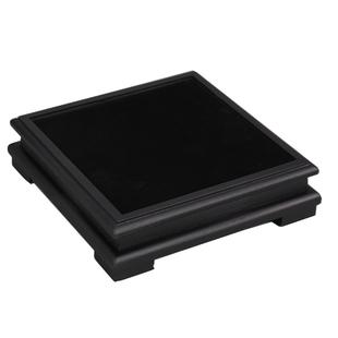 正方形旋转木质底座花瓶石头雕塑玉器文玩工艺品摆件玻璃罩底坐