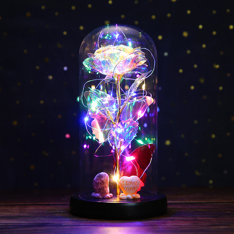 永生花玻璃罩玫瑰花玻璃罩情人节礼物送女朋友母亲节礼物送妈妈