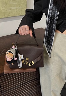 COCOARLENE新款凯莉包女荔枝纹手提斜挎包时尚百搭高级感小众女包