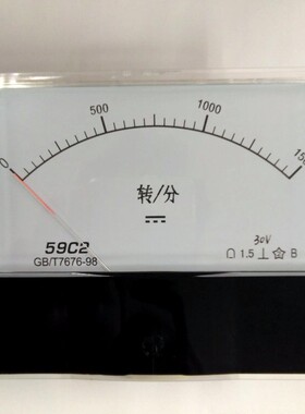 59C2 1500转/分 10V 15V 30V 指针式转速表 直流电流电压表
