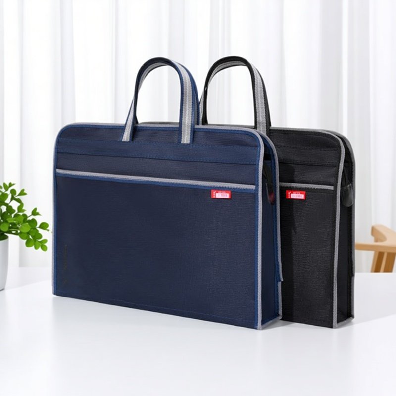 商务公文包手提文件袋加厚手提包会议包A4立体大容量定制印字logo