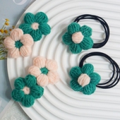 勾勾乐手工编织diy泡芙花发夹发圈毛线材料包新手自制打发时间